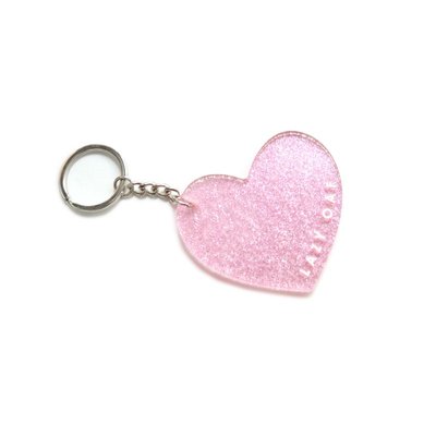 Freaky House-英國品牌Lazy Oaf Glitter Heart Keyring愛心造型粉紅鑰匙圈