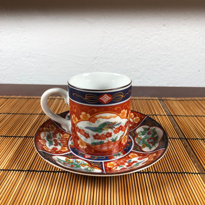 日本中古伊萬里鳳山咖啡杯18028