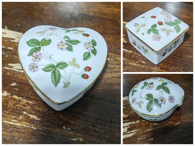 英國韋奇伍德wedgwood骨瓷野草莓飾品盒收納盒