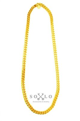 美國東村【SOLO】街頭時尚鍊條項鍊（黃金色）鐵製 柯震東著用