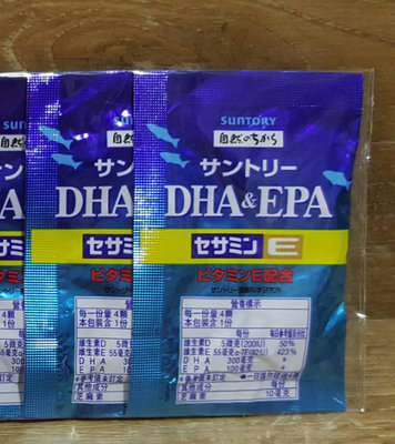 SUNTORY 三得利魚油 DHA＆EPA+芝麻明e 隨身包(4顆)