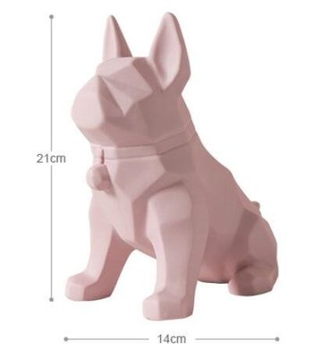 99089c 歐式 一對售  歐風可愛法國鬥牛犬陶瓷藍色粉色小狗狗擺件擺設品裝飾品送禮禮品
