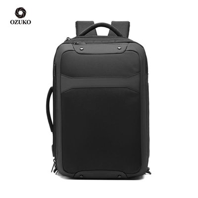 現貨男士背包ozuko新款雙肩包男士多功能商務背包學生單肩時尚筆記本電腦背包