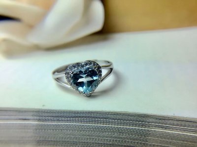 【托帕石戒指】天然托帕石戒指 心型珠寶 天空藍