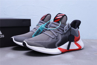 Adidas AlphaBounce Instinct M 灰白紅 休閒運動慢跑鞋 男鞋 CG5593【ADIDAS x NIKE】