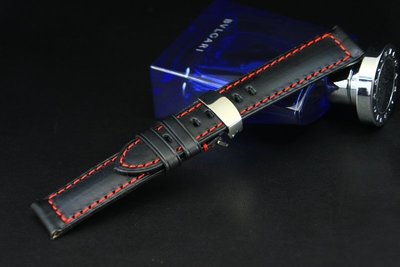 艾曼達精品~ 20mm紳士錶專用超軟小牛皮料高質感紅色縫線替代原廠錶帶皮底皮面seiko不鏽鋼製單折錶扣