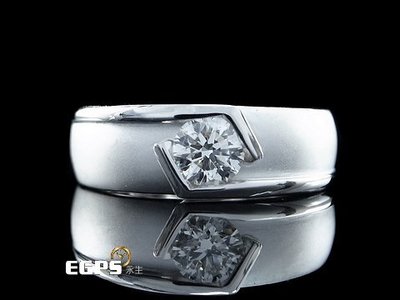 【永生流當品】《EGPS》白K金 天然鑽石 主石重0.51CT 噴砂處理 配鑽 鑽石戒指 男戒 ZP5471