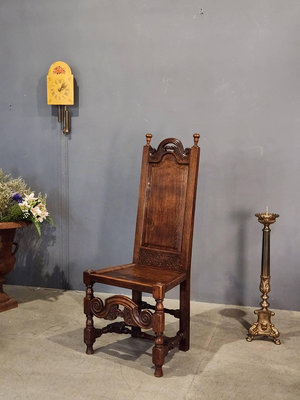 英國 Antique 老橡木 雕刻 高背 古董椅 主人椅 木椅 高背椅 ch1018 【卡卡頌  歐洲古董】✬