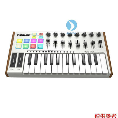 WORLDE TUNA MINI 超便攜式 25 鍵 USB MIDI 鍵盤控制器 8 個 RGB 背光觸【音悅俱樂部】