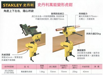 STANLEY史丹利 史丹利萬能變形虎鉗 83-069M(1-83-069)