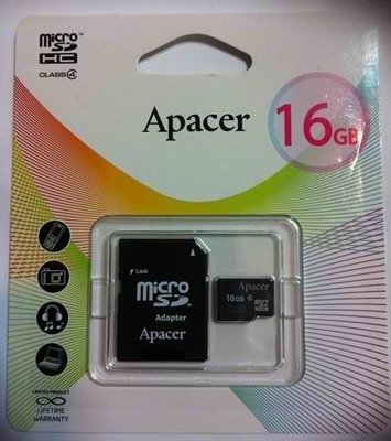 Apacer 宇瞻 16GB micro SD 記憶卡 (附轉卡)