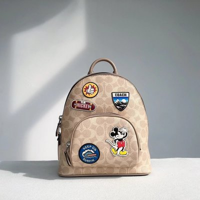 DanDan代購 美國正品 COACH 3892 迪士尼 聯名款 合作款 可愛米奇 雙肩包 後背包 徽章個性設計 附購證