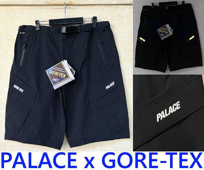 BLACK全新PALACE x GORE-TEX防水尼龍工裝短褲/休閒運動短褲