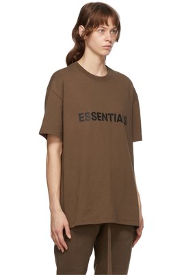 ESSENTIALS Logo 棕色 T-Shirt 上衣