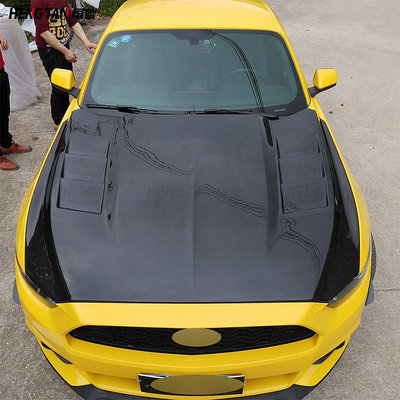 適用于2015+福特野馬Mustang機蓋碳纖維改裝AC款引擎蓋車頭蓋配件--請儀價
