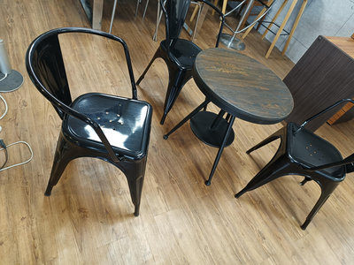【國民二手樂活館】 復古LOFT工業風簡約靠背鐵椅(不含桌)  自取價900/張