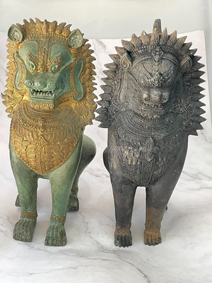 【二手】銅雕，銅獅子，老物件，泰國，古銅器，門口銅獅，銅器，國外，老4581【木清院】銅器 佛像 擺件
