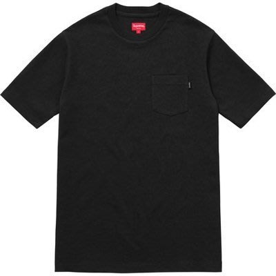 Supreme pocket tee 口袋素面短袖黑尺寸m 全新| Yahoo奇摩拍賣