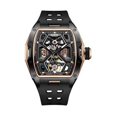 【潮裡潮氣】Bonest gatti德國品牌布加迪高端腕錶商務男士機德國正品布加迪手錶男士機械錶鏤空夜光防水錶 5501