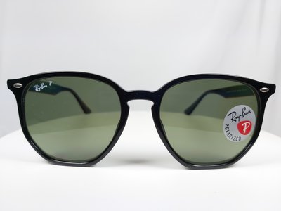 『逢甲眼鏡』Ray Ban雷朋 全新正品 太陽眼鏡 黑色膠框 墨綠鏡面 偏光鏡片【RB4306F-601/9A】