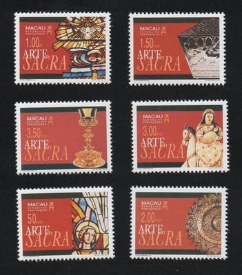 【萬龍】澳門1994年教堂窗畫和宗教藝術郵票6全