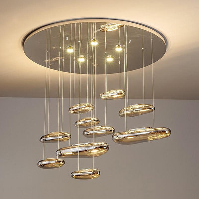 意大利挑高水滴餐廳客廳燈設計師別墅臥室樣板間輕奢吊燈玻璃