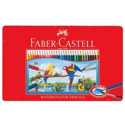 【優力文具】Faber-Castell輝柏 水性色鉛筆紅色精緻鐵盒裝36色組(115937)