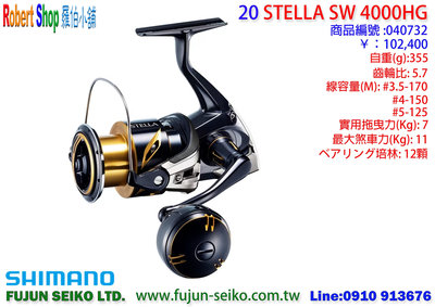 【羅伯小舖】Shimano紡車捲線器 20 STELLA SW 系列