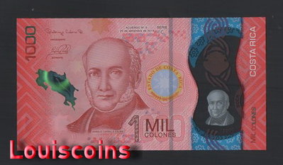 【Louis Coins】B743-COSTA RICA-2019哥斯大黎加塑膠鈔.1000 COLONES(1334)