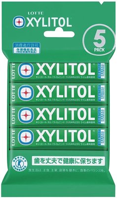 日本 Lotte 樂天 木糖醇 口香糖 XYLITOL 樂天 口香糖 14粒×5個 口齒 芳香 清香 攜帶型【全日空】