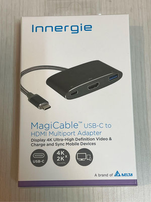 [新品出清] 台達電 INNERGIE MagiCable USB-C to HDMI 多孔轉接器 (鐵灰)