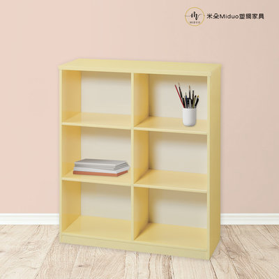 【米朵Miduo】六格塑鋼書櫃 置物櫃 防水塑鋼家具(寬90X深31X高113公分)