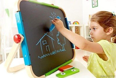 『格倫雅』德國Hape兒童畫板 雙面磁性超大寶寶寫字板黑板 支架式黑白板669/LJL促銷 正品 現貨