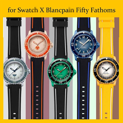 22 毫米矽膠快速釋放錶帶適用於 Swatch X Blancpain 五十 帶潛水運動橡膠錶帶替換手鍊
