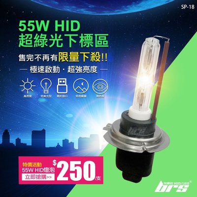 【brs光研社】SP-18 特價 超綠光 55W HID 燈管 氙氣頭燈 D2R D2H Altis Benz