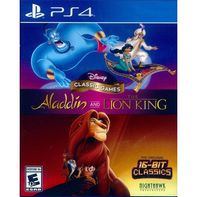 【一起玩】PS4 迪士尼經典遊戲：阿拉丁和獅子王 英日文美版 Disney Classic Games: Aladdin and The Lion King