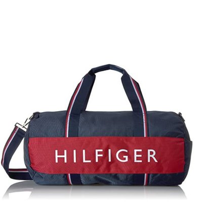 【美麗小舖】Tommy Hilfiger 深藍色 大款 旅行袋 運動包 手提包 側背包 波士頓包 帆布包~T70960