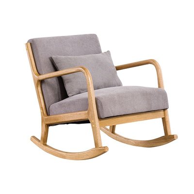 Formwell C5035 搖椅, 休閒椅, 客廳休閒椅, 臥室, 實木橡膠木, 帶彈簧包坐墊的座椅,贈送腰枕