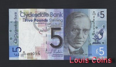 【Louis Coins】B870-SCOTLAND-2009蘇格蘭紙幣,5 Pound（B）
