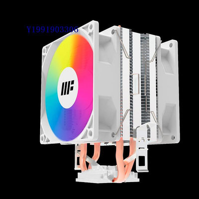 魚巢S135白色臺式電腦CPU散熱器風扇塔式雙熱管1150/1155/1700AMD
