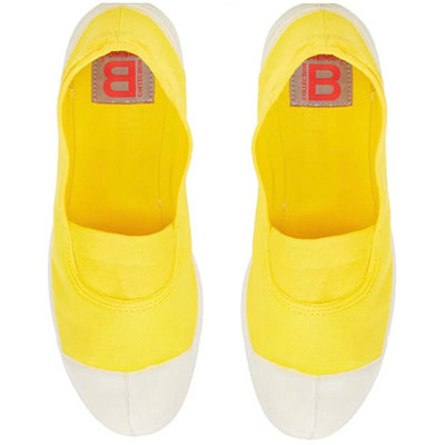 代購 法國22春夏新款bensimon 基本款太陽黃色鬆緊帶帆布鞋