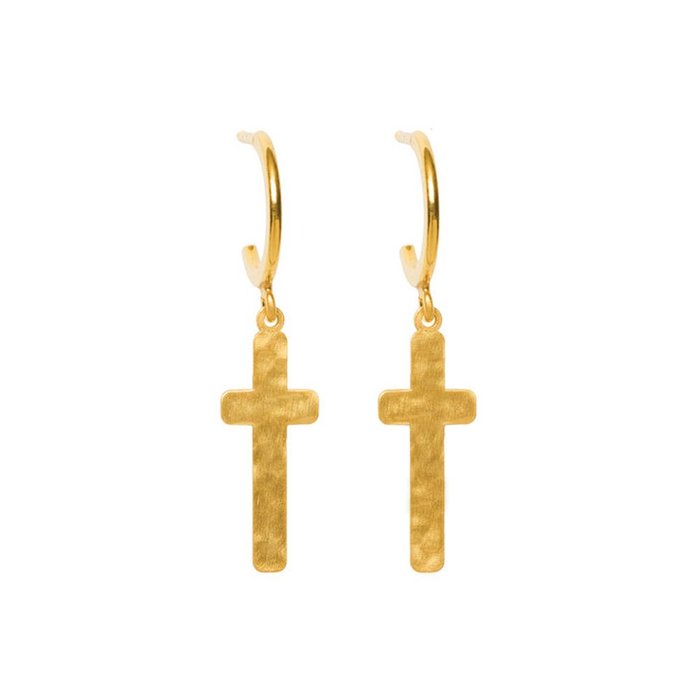 葡萄牙精品 CINCO 台北ShopSmart直營店 Leandra earrings 24K金耳環 十字架耳環