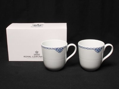 皇家哥本哈根 公主藍 全新雙人馬克杯(2杯)+原裝紙盒