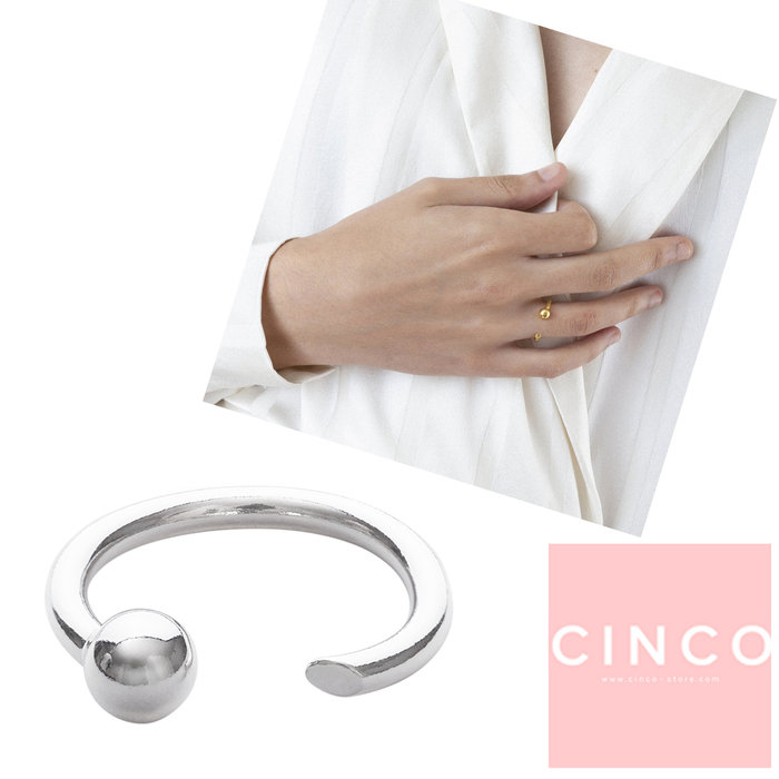 CINCO 葡萄牙精品 Maria clara ring 925純銀戒指 圓球C型戒指