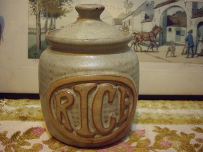 歐洲古物時尚雜貨  手工陶瓷甕 RICE米缸 擺飾品 古董收藏 限時特價中