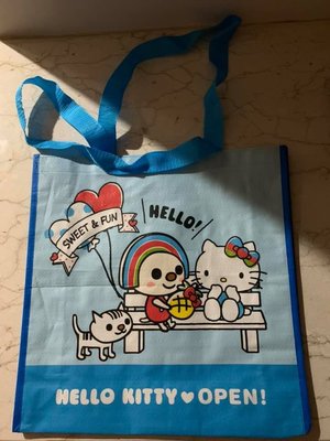 全新7-11 Hello Kitty &amp; Open醬藍色購物袋