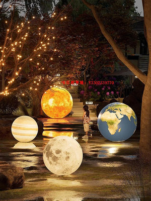 唯你歡樂購-戶外防水月球燈太陽能行星草坪燈景觀庭院燈彩色星球裝飾氛圍燈滿300出貨