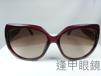 『逢甲眼鏡』FENDI 太陽眼鏡 酒紅色大方框 棕色鏡面 水鑽LOGO 【FF0047/F/S MKG】