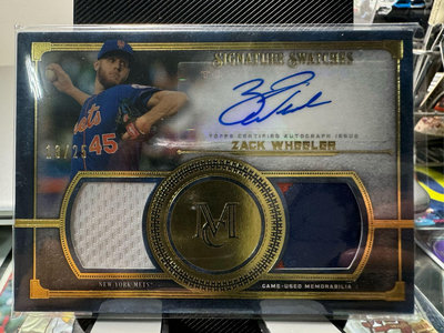 2019 Topps Museum Collection Zack Wheeler 用品簽名卡 限量25