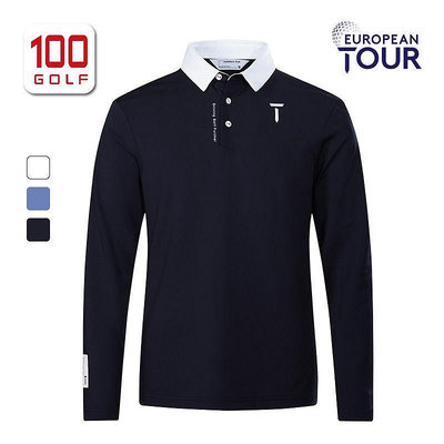 EuropeanTour歐巡賽高爾夫男裝長袖T恤22秋季舒適彈力運動Polo衫
